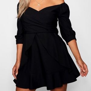 Off The Shoulder Ruffle Skater Dress